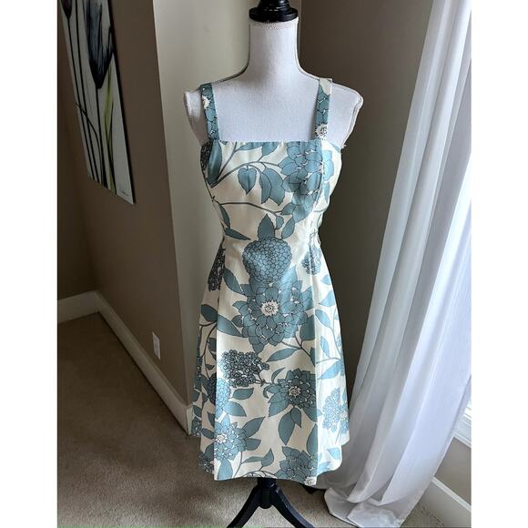 Jessica Howard Dresses & Skirts - Jessica Howard a-line elegant aqua floral dress size 8